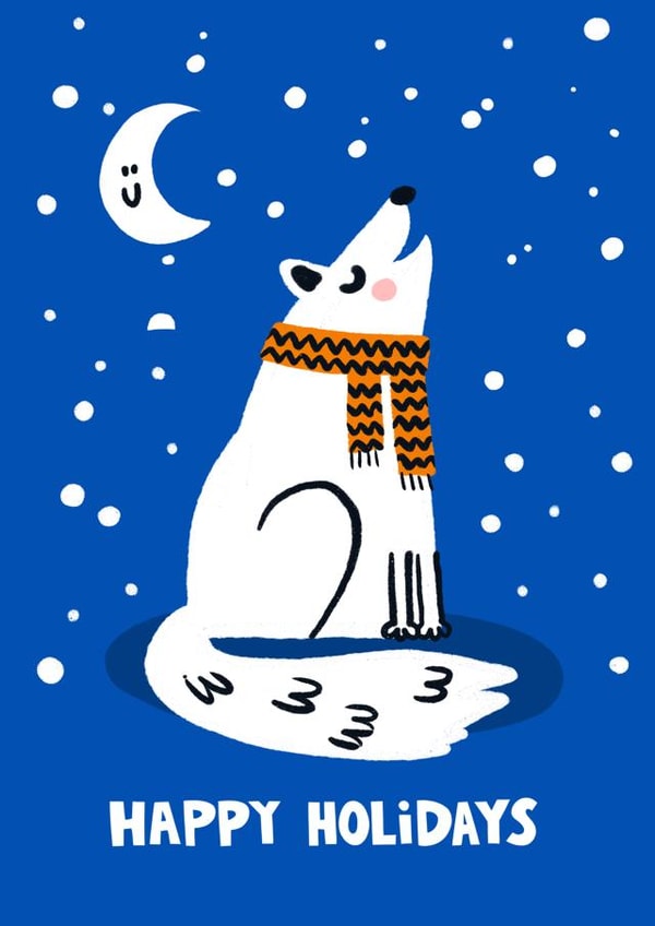 Cute Minimal Wolf Christmas Card created by Lucy Maggie Designs