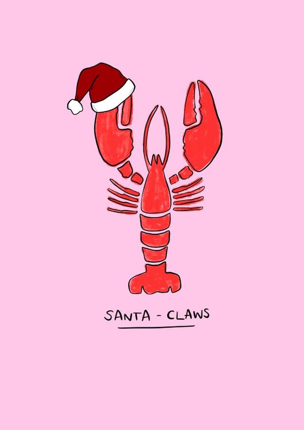 Lobster Pun Christmas Card - Santa Claws created by Meg's Creative Outlet