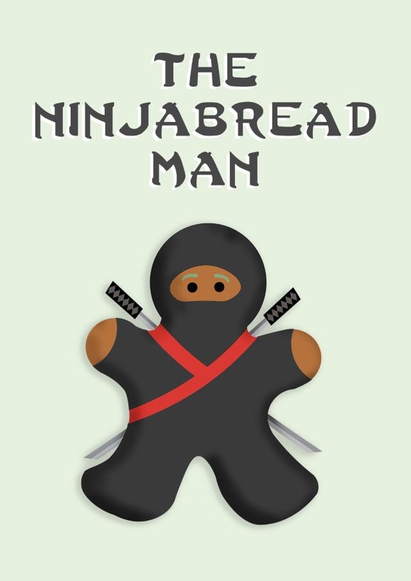 Gingerbread Man Christmas Card | Ninjabread | Cute | Baking created by Pottsy Prints