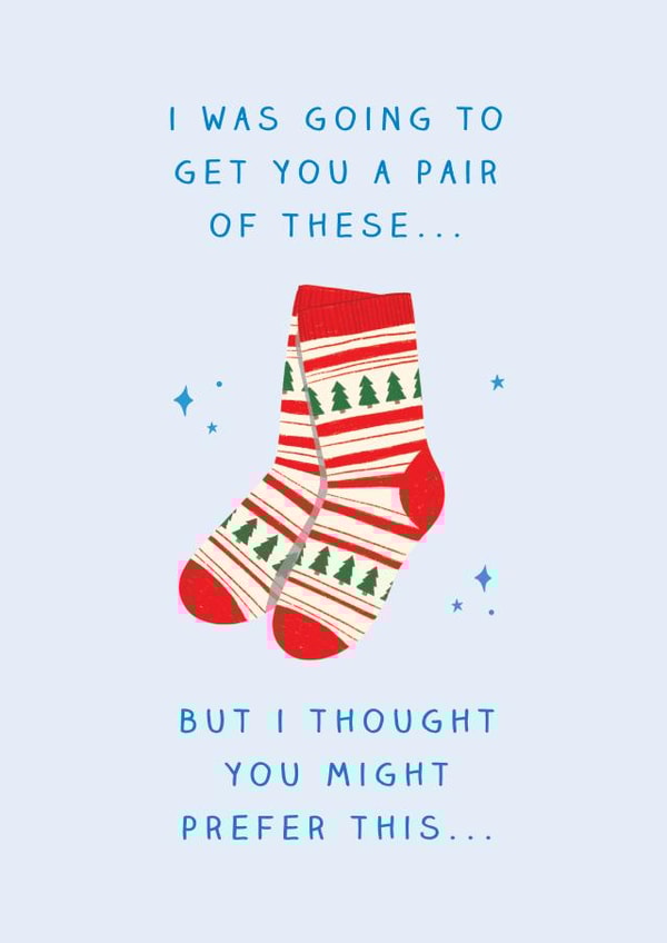 Funny Christmas Socks Surprise Card - for Gifting Tickets, Experiences, Holidays - Socks for Christmas Joke created by The Cake Thief