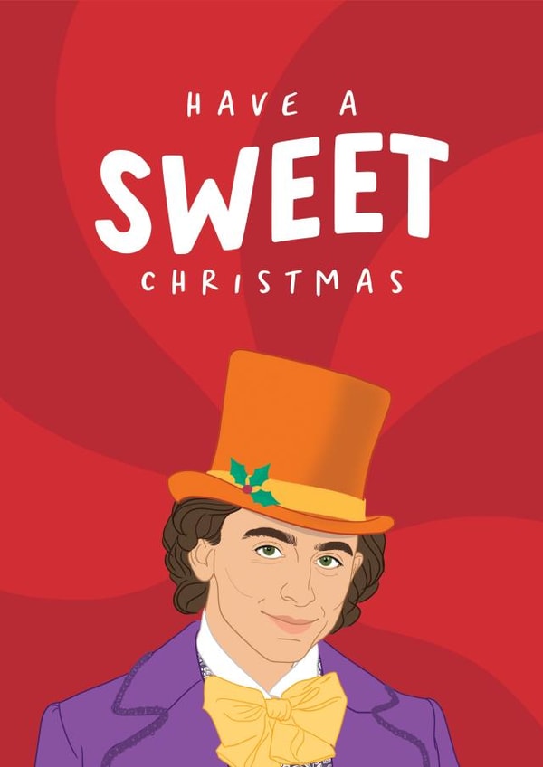 Funny Christmas Card - Willy Wonka - Timothée Chalamet created by The Cake Thief