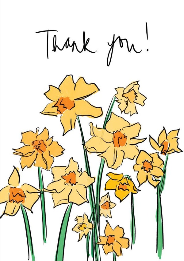 Pretty Thank You Card - Daffodils created by Bellynam Studio