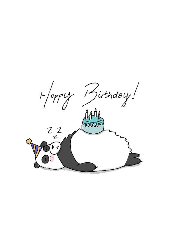 Cute Birthday Card - Sleeping Panda created by Aweirdandwonderful🍄