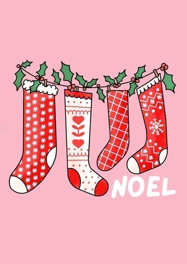 Noel, Christmas stockings, merry Christmas, happy holidays, for her, festive created by By Emma Dearling