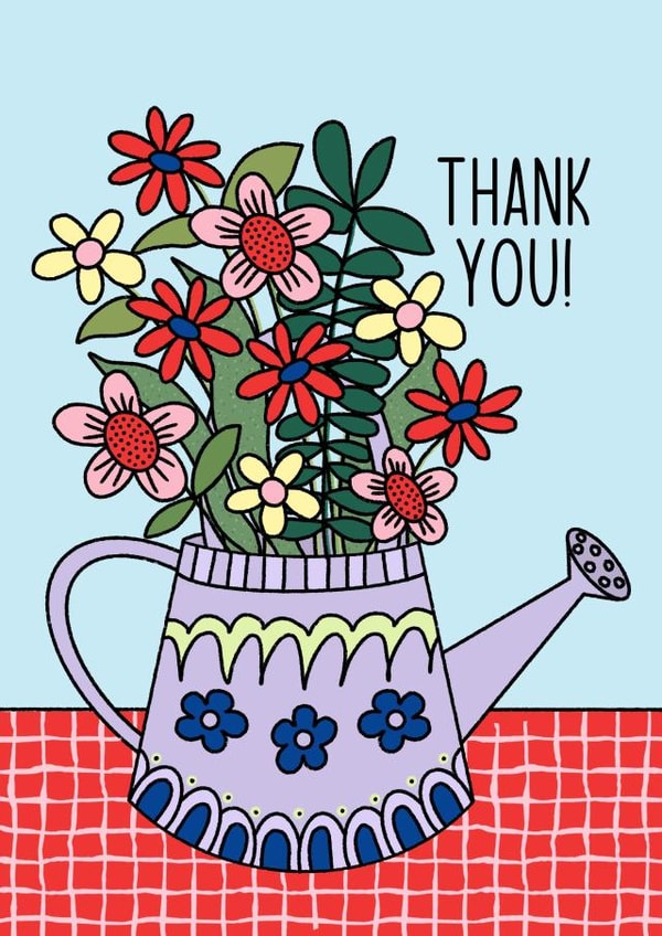 Thank you, for her, new job, retirement, leaving, good job, well done, floral created by By Emma Dearling