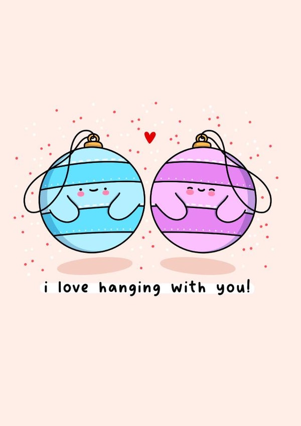 Cute Christmas card - Hanging with You created by Rosalie Perl