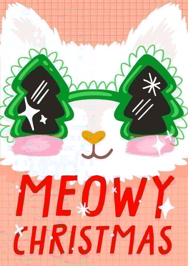 Cute Christmas Cat Card created by URGHH Card Co.