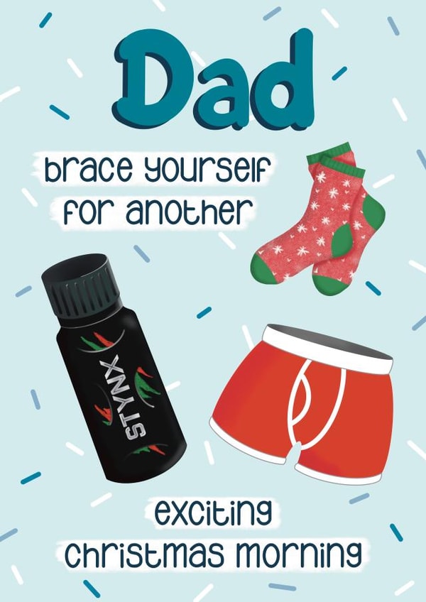 Funny Christmas Card For Dad - Socks, Pants, Lynx - Christmas Presents created by Presents Felt