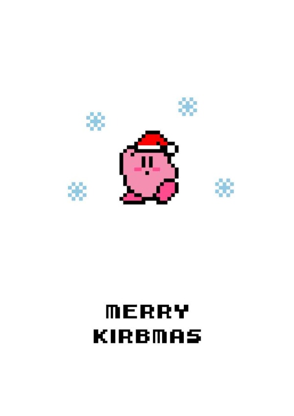 Cute Christmas Card - Nintendo - Kirby created by Rishi