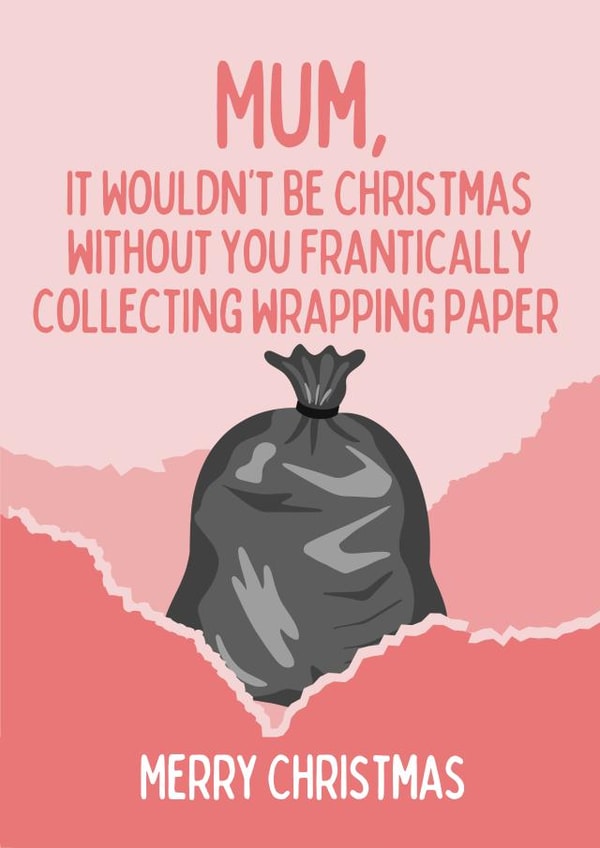 Funny Christmas Card For Mum | Wrapping Paper | Relatable created by #1 Silly Sausage 