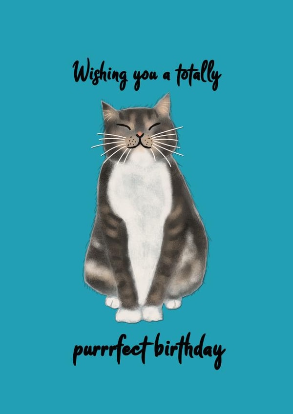 Cute cat birthday card, purrrfect for any cat or animal lover! created by Her Joyful Heart