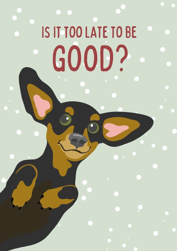 Cute Dachshund/Sausage dog Christmas card created by #1 Silly Sausage