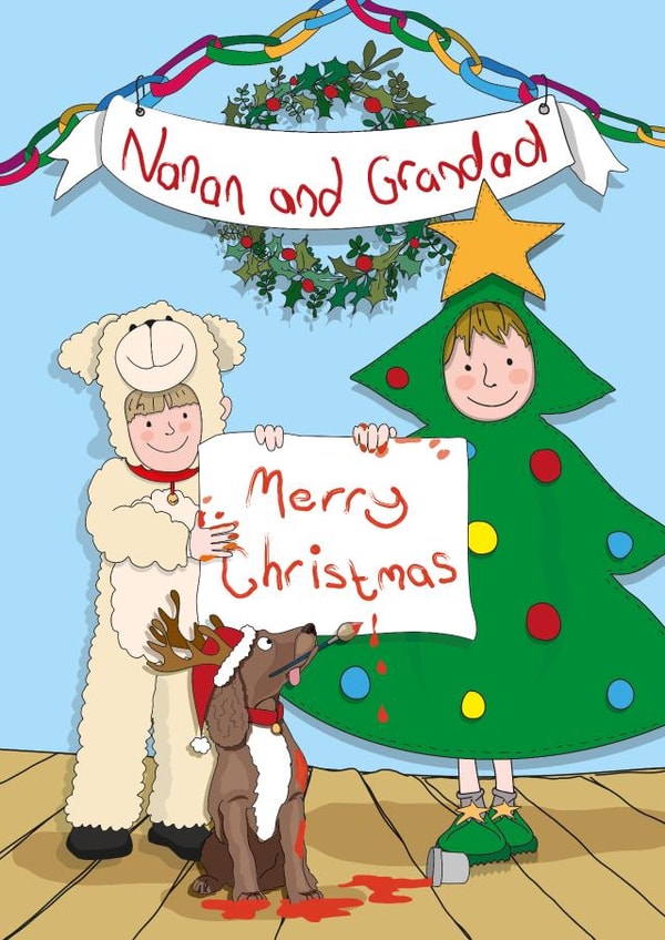 Cute Christmas card grandparents created by Rachel Millson-Hill