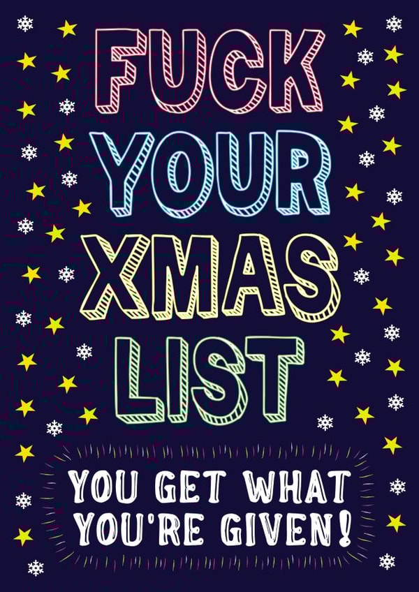 NO ONE CARES ABOUT YOUR CHRISTMAS LIST! created by Krap Kards