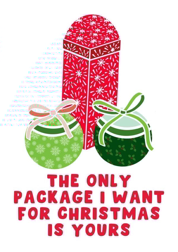 Naughty Christmas Card - Package Pun created by Pink Peach Cards