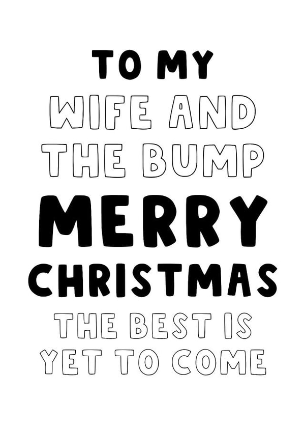 Heartfelt Christmas Card - Wife and The Bump created by The Blunt Badger