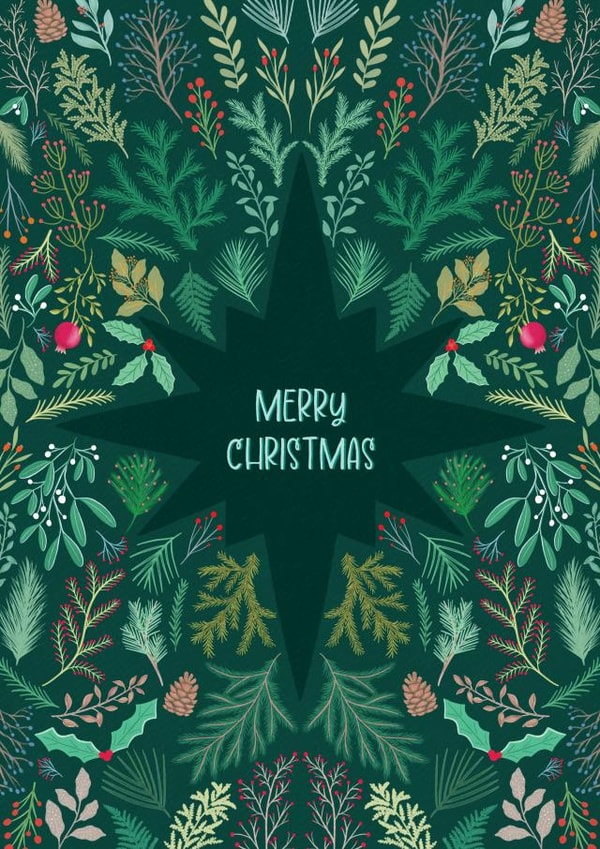 Classic Christmas Card - Festive foliage created by Sofia Papa Designs