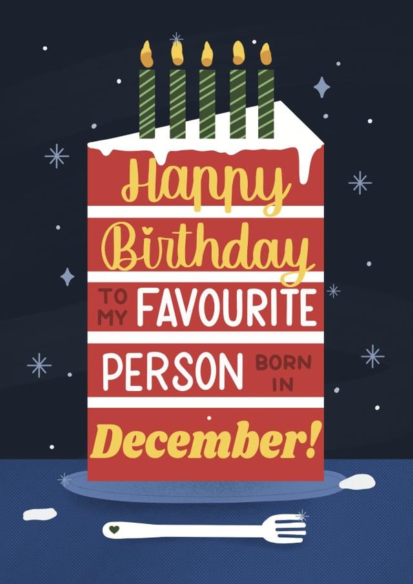 Heartfelt Birthday Card - December - Cake created by Daksha Giri