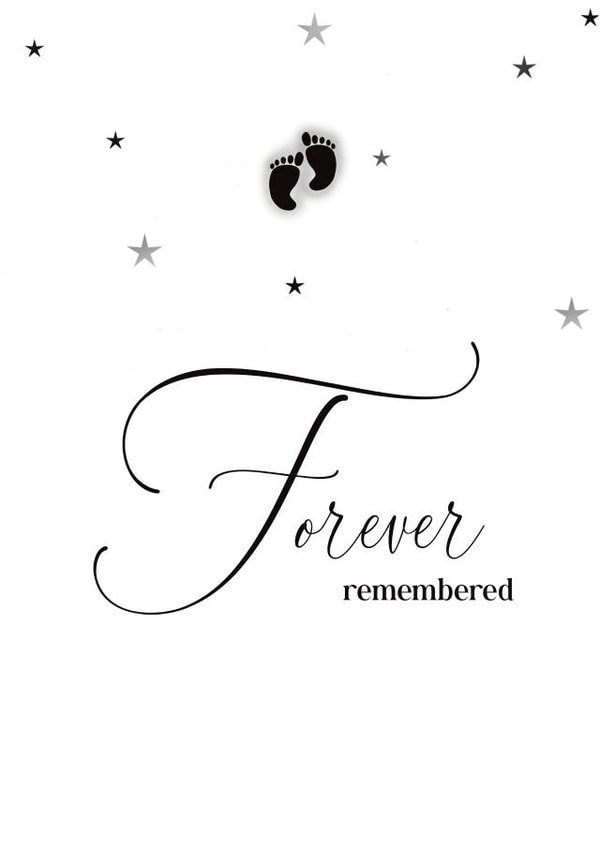 forever remembered card for those who have lost a baby, miscarriage or stillborn created by Kara Kelly