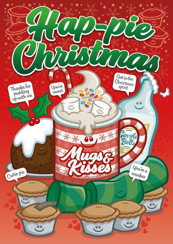 Hap-pie Christmas Cute Fun Pun Card created by Ant Creations