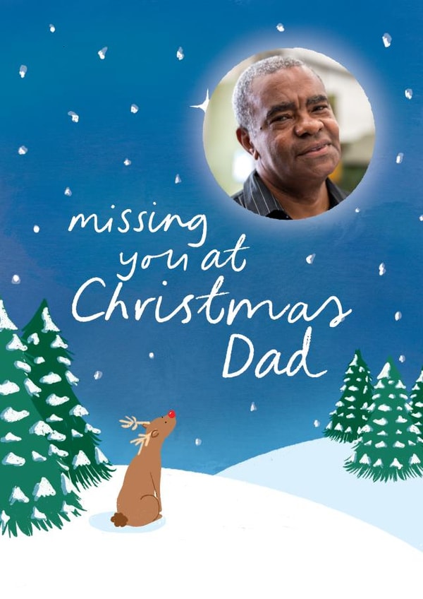 Classic Christmas Photo Card - Missing you at Christmas Dad created by The Cake Thief