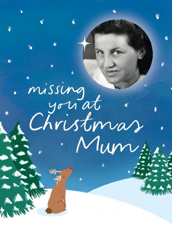 Cute Christmas Photo Card - Missing you at Christmas Mum created by The Cake Thief