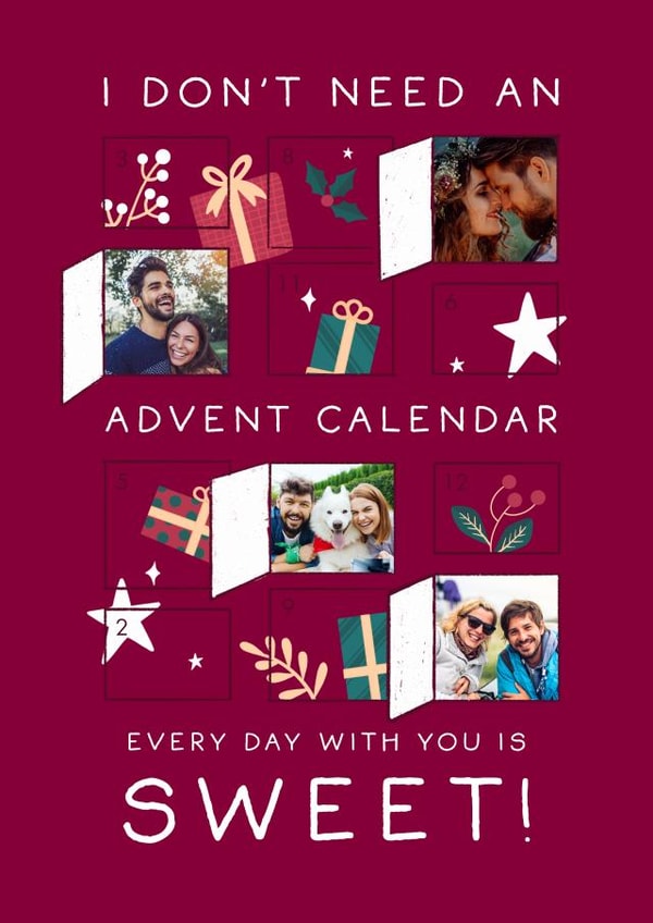 Cute Advent Calendar Photo Card - Everyday with you is sweet created by The Cake Thief