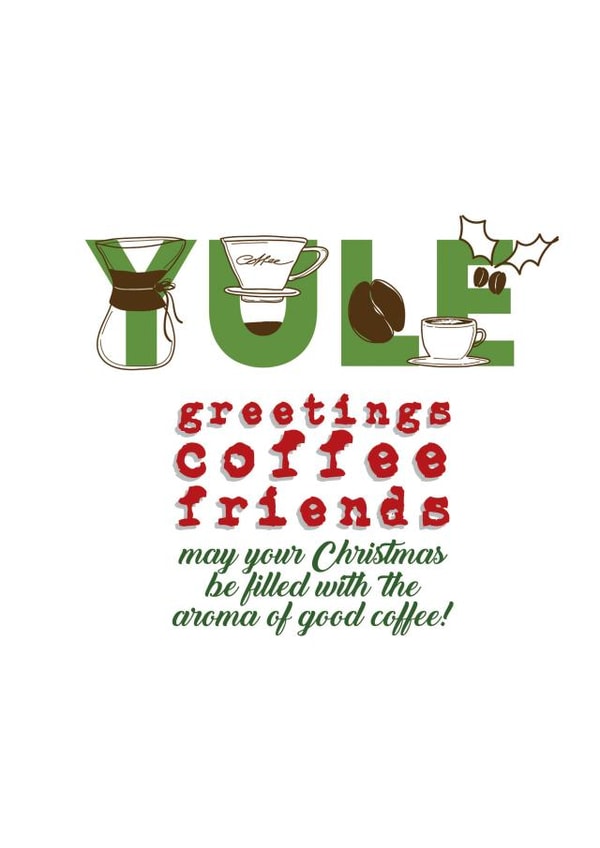 The ultimate, geeky coffee Christmas card for serious coffee lovers created by Sal Roydhouse