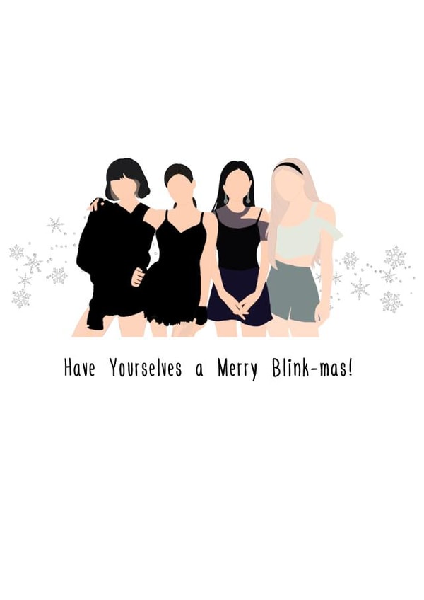 Funny BlackPink Christmas Card - Have a Merry Blink-mas! | thortful