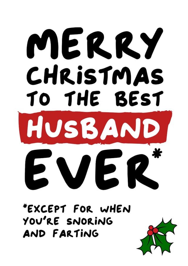 Cheeky Christmas Card - Husband - Best Husband ever... Except created by Waffle & Faff