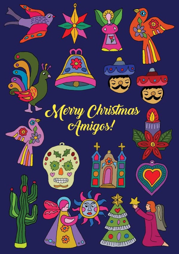 A cute Mexican themed Christmas card - for sending your amigos created by Sal Roydhouse