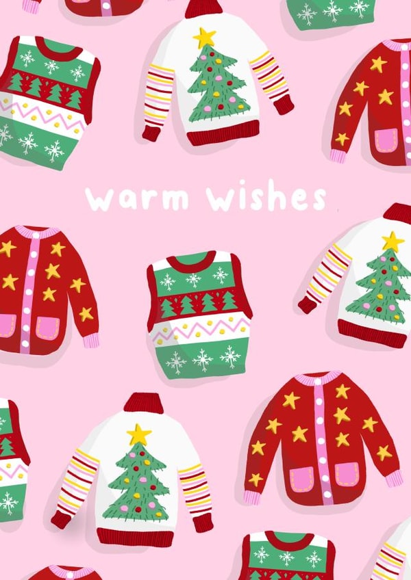 Cute Christmas Jumpers Card - Warm Wishes created by Colore