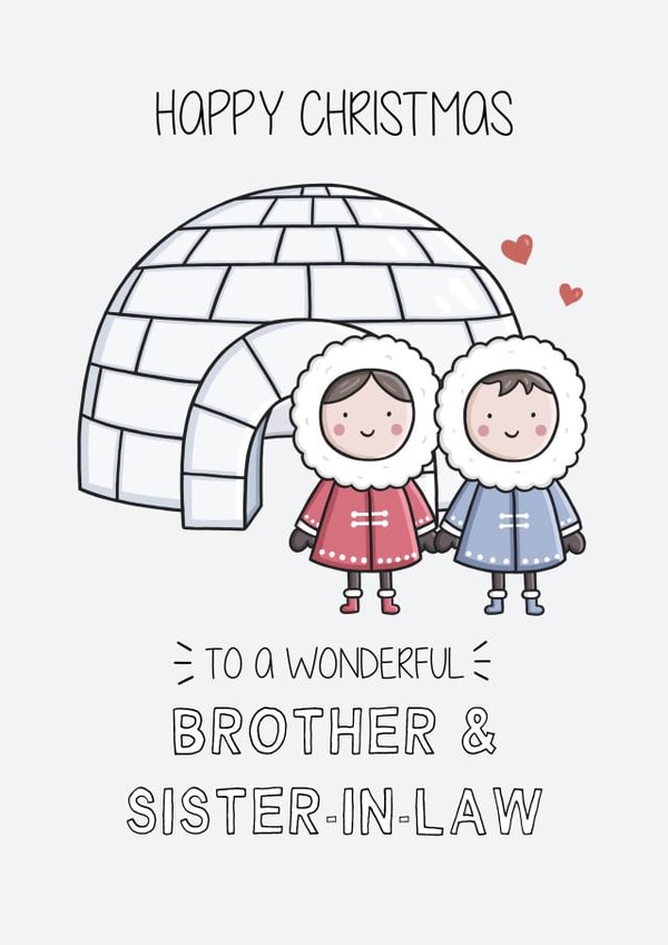 Cute Christmas Card - Brother & Sister-In-Law - Igloo created by Creaternet
