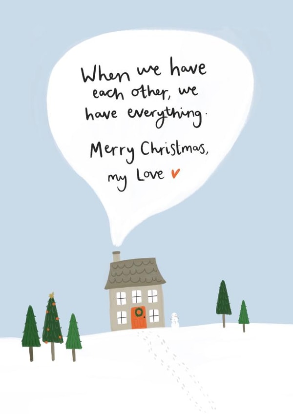 Heartfelt Christmas Card for Partner - Love quote - Home is with you created by Charley Muttitt