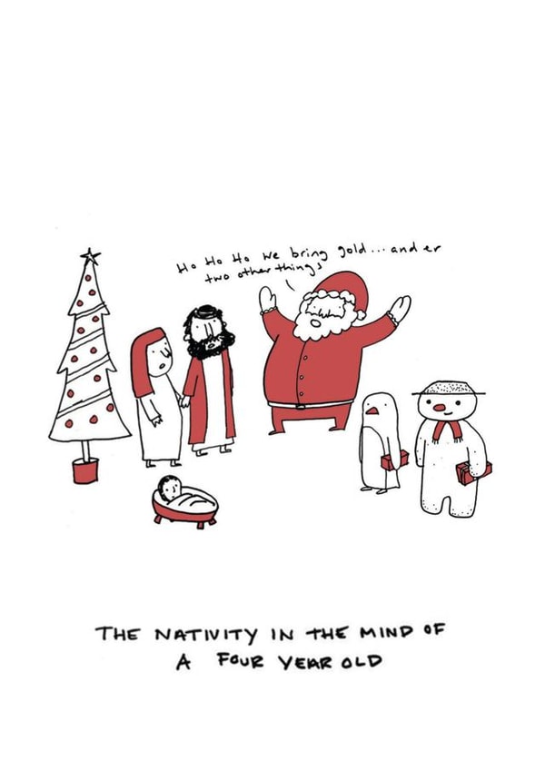 A funny Christmas card inspired by the mind of a four year old. created by Hole in my Pocket