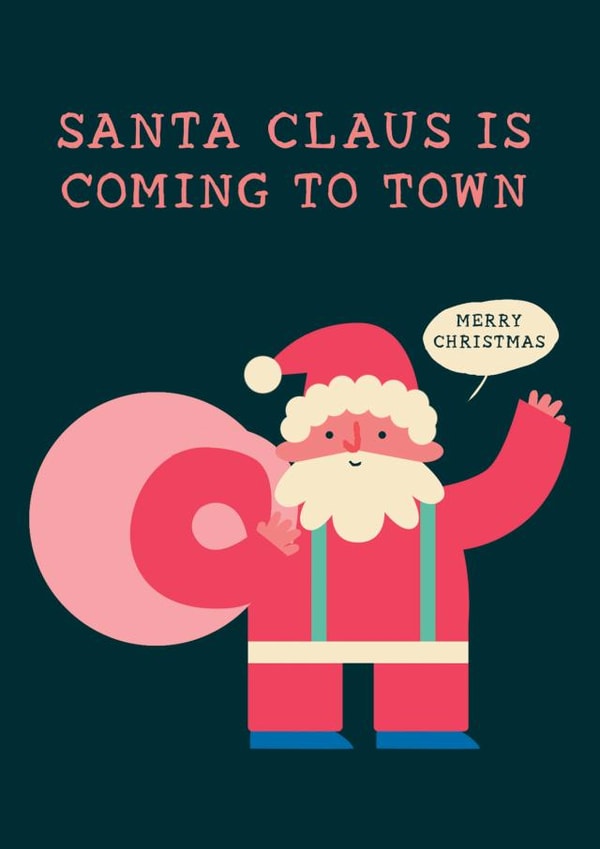 Here comes Santa with a Christmas card for your pals created by Hole in my Pocket