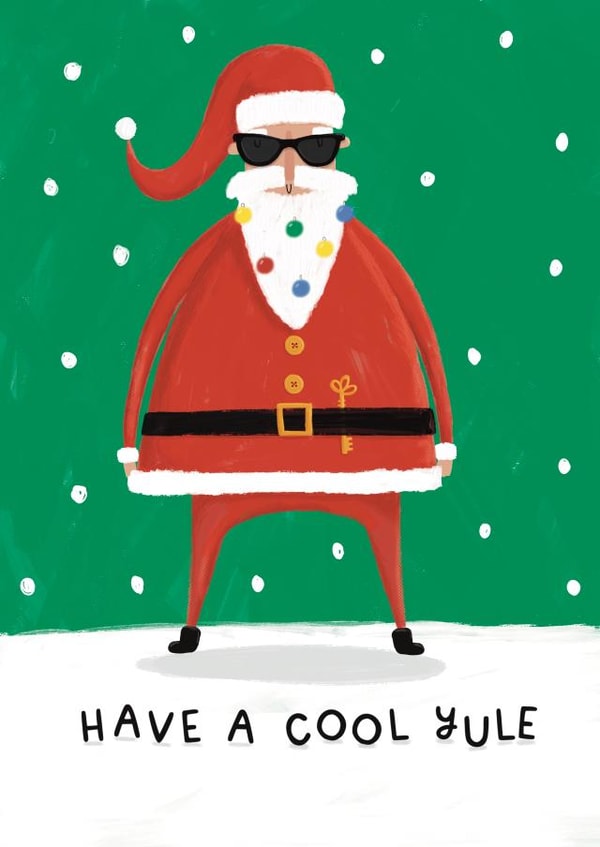 Funny Christmas Card - Cool Yule - Santa created by Nicollette West