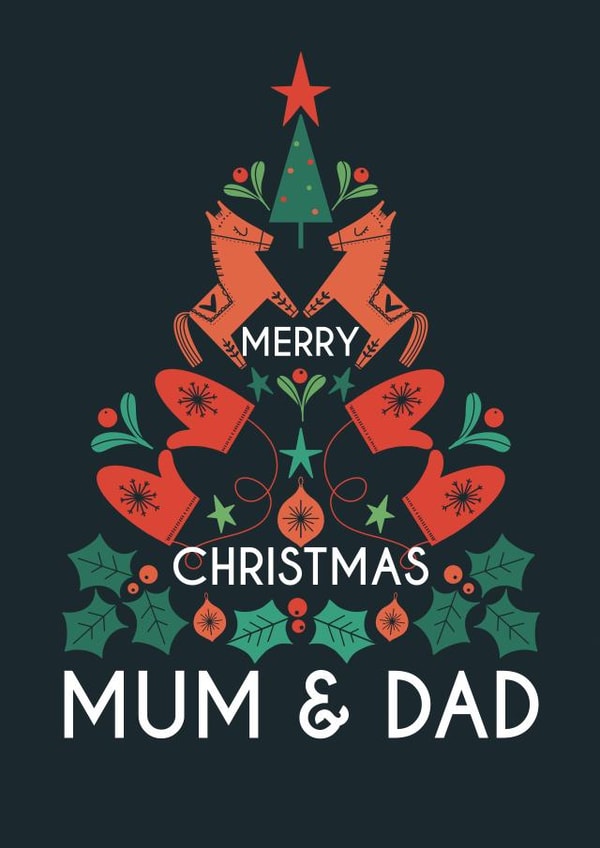 Classic Merry Christmas Mum & Dad | Parents created by Bells Scambler