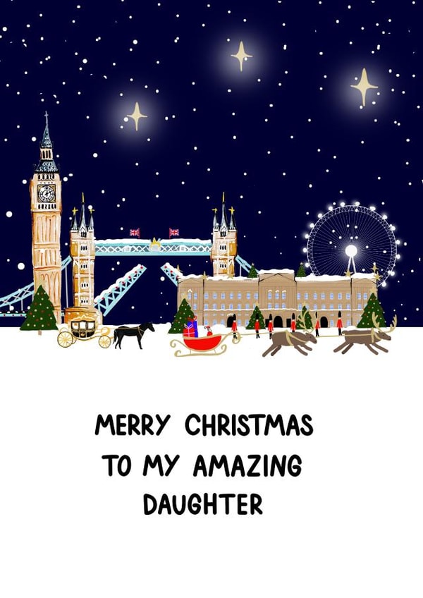 Classic Christmas Card For Daughter created by HCD Illustration