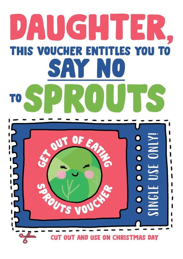 Funny Christmas Card For Daughter - Funny Sprout Christmas Card created by Eskimo Kiss Designs