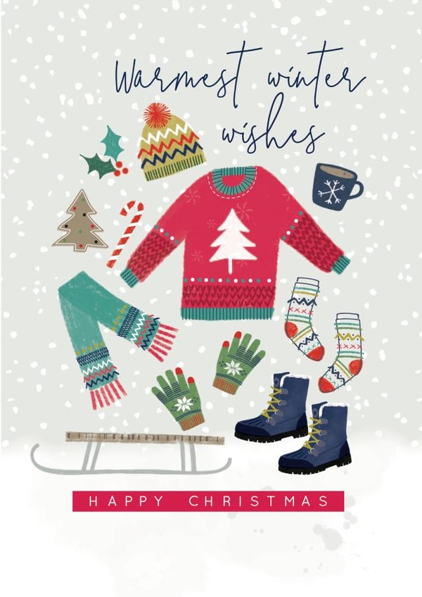 Winter Woolies Christmas Card | Outdoors created by Laura Darrington Design Ltd.