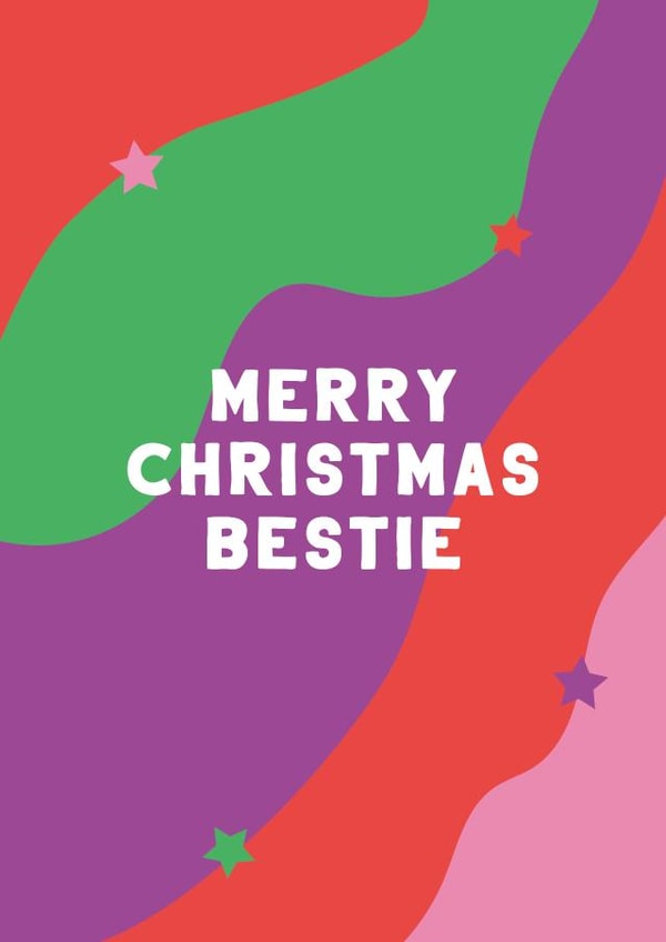 Colourful, modern Christmas card for your bestie. created by Seabird Studio