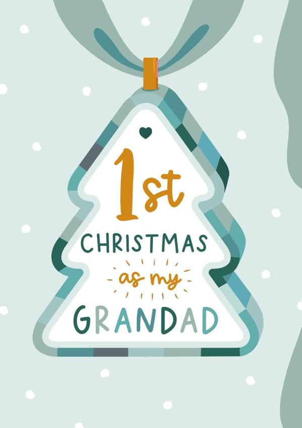 Cute Christmas card for Grandad from the new baby - 1st Christmas as Grandparent created by The Pattern Press