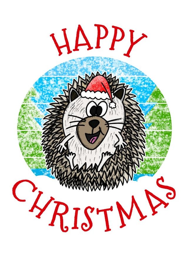 Cute Christmas Hedgehog For Animal Lovers created by Doodle Rob