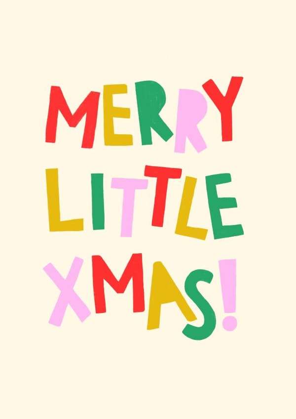 Cute Typographic 'Merry Little Christmas' Card created by Zoe Spry