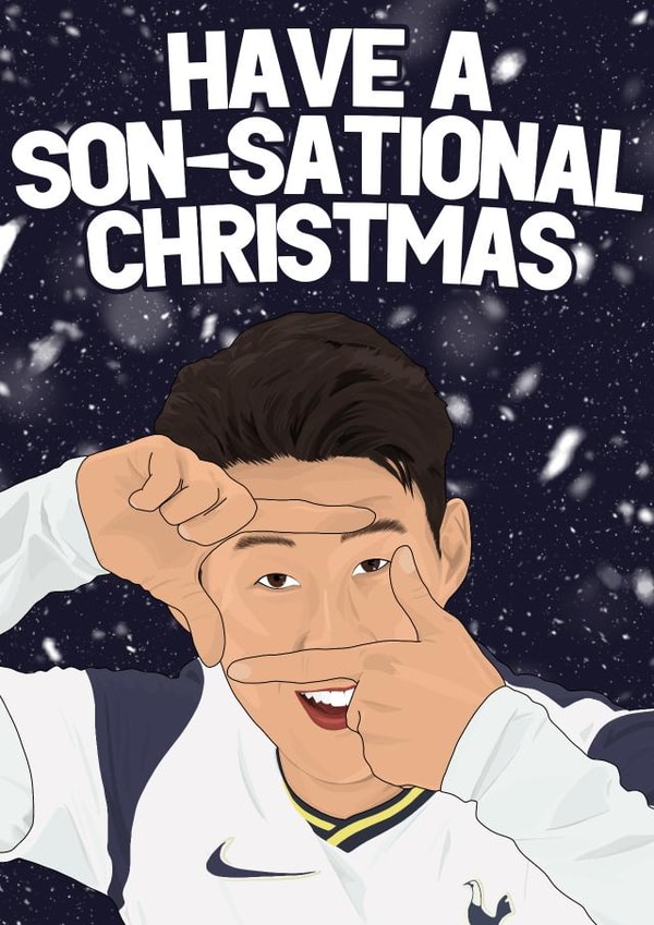 Son-sational Tottenham Pun Card - Son Heung Min created by Pink + Pip