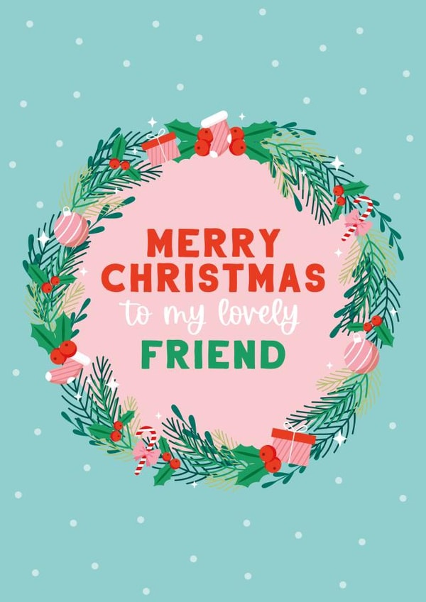 Heartfelt Christmas Card - Friend - Wreath created by Seabird Studio