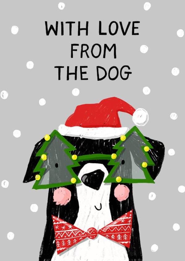 Cute - Festive - Dog - With Love From The Dog Christmas Card created by Nicola Watson