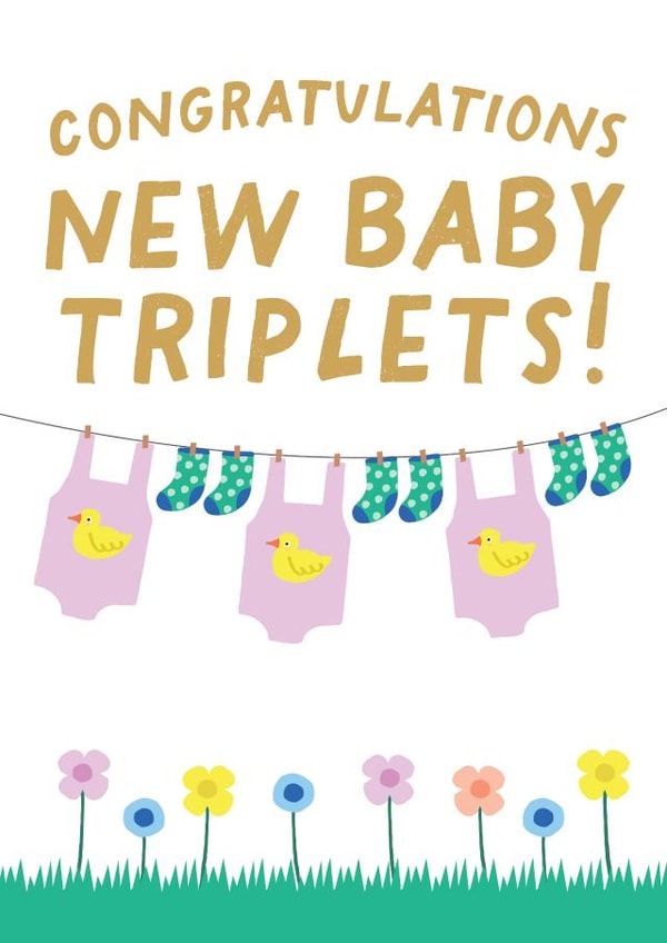 Triplet washing line card card