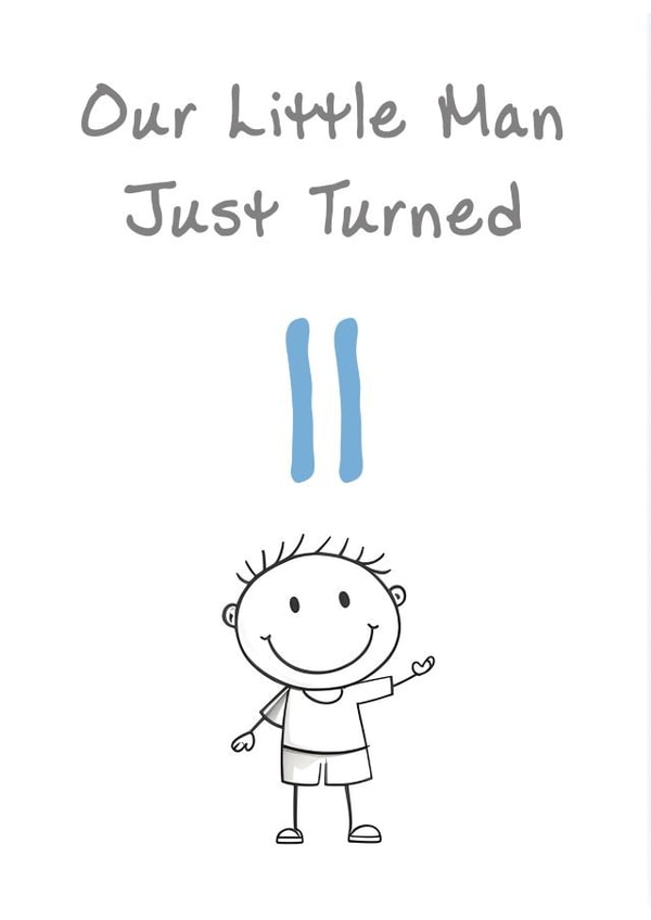 Cute Birthday Card - Son - Little Man - 11th created by @MisterDave